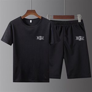 跑量款 2021新款运动短袖T恤休闲运动套装男弹性韩版T728-P25图片