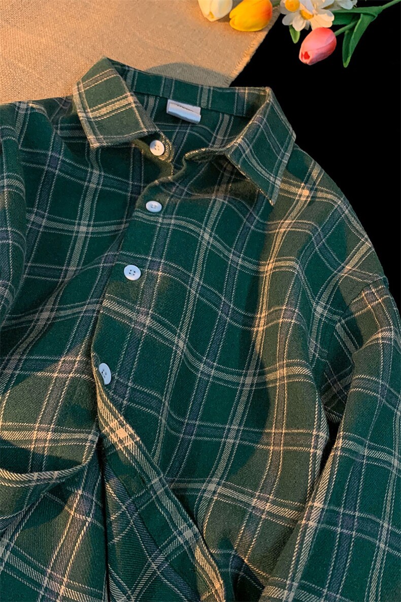 毛毯秋款时尚宽松方格长袖衬衫S60P38控58,男装衬衫,电商A247
