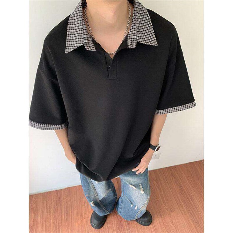 DX430HH-P38cleanfit美式复古Polo衫短袖t恤男高级感痞帅半袖,男装Polo衫,星座1007（原301D）