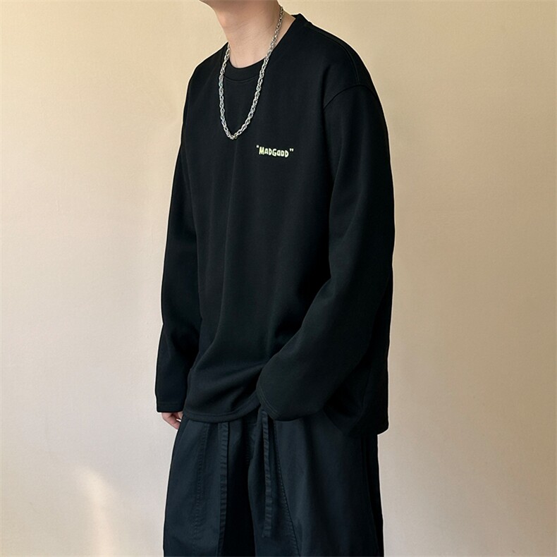 现货重磅加厚中性长袖T恤卫衣男立秋潮牌上衣A351-AT2513-P50,男装T恤,电商A351