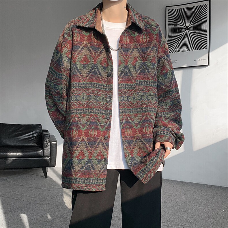8XL-M春秋季民族风大码男装复古衬衫男款休闲上衣服CS29001P68,男装衬衫,电商B312