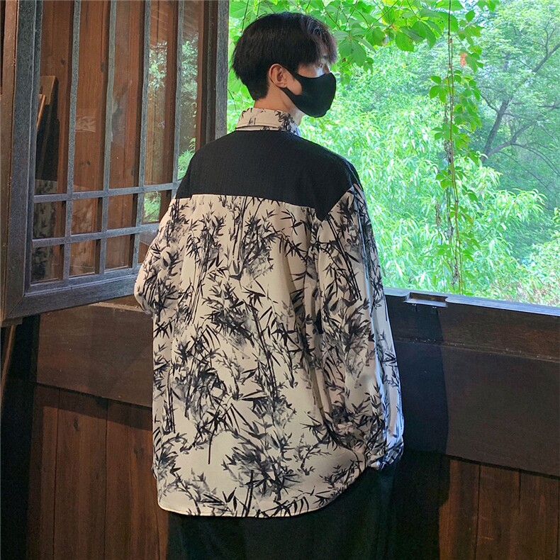 新中式长袖套装TZ88797P90衬衫CS88799P45控78裤子88798P45控68,男装衬衫,星座226-1