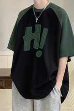港风23新款夏季时尚印花圆领百搭复古短袖T恤DT6367P35控58，男装T恤，电商A268A