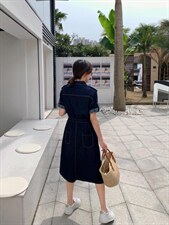 夏季薄款牛仔连衣裙，女装连衣裙，肆尔