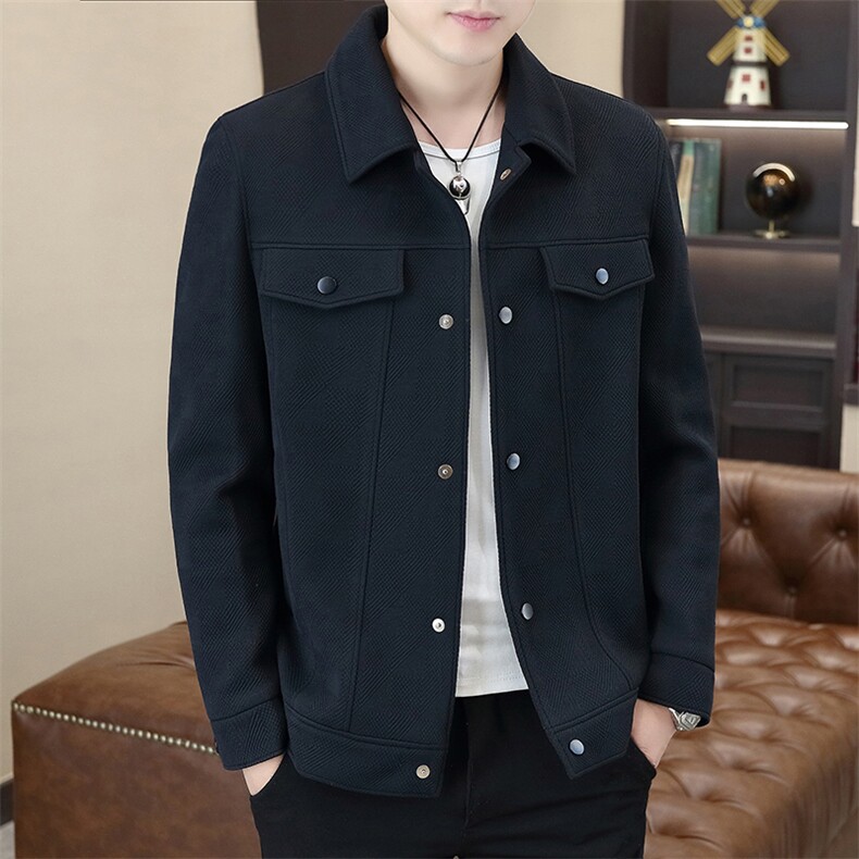 秋季高品质男式翻领夹克外套型男休闲百搭青年外套男N7905-P110图片