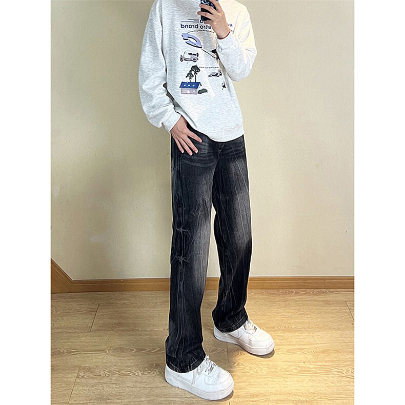 A178秋冬季新款美式休闲牛仔裤男直筒宽松C63P48限价68,男装牛仔裤,电商A178