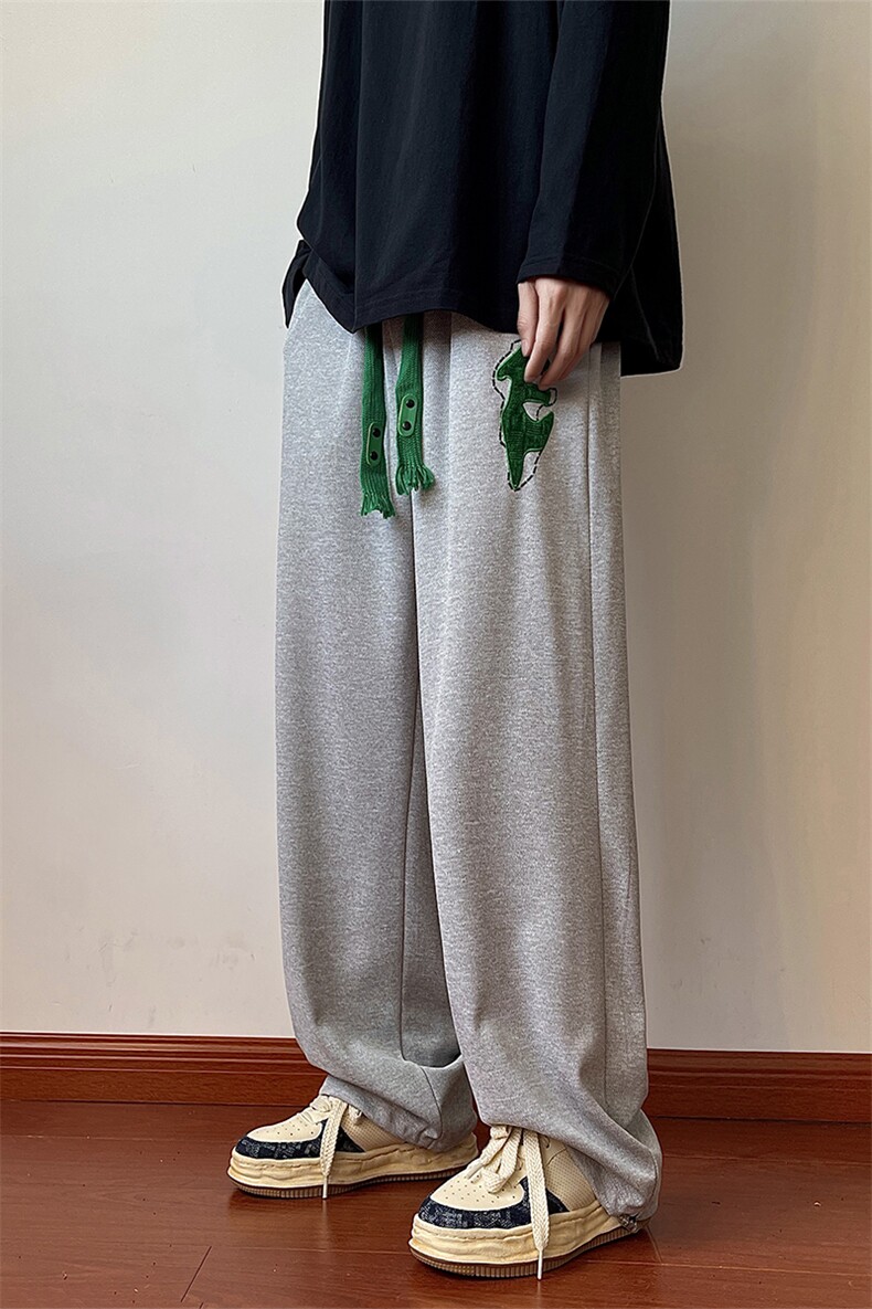 703-K296-P48美式休闲卫裤格纹雪尼尔绣花长裤包边包条,男装休闲裤,星座703