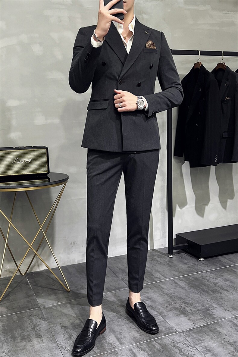 品质西服套装男两件套韩版修身商务休闲西装婚礼西装KTZ803-P245,男装西服套装,星座1105-3
