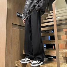早秋宽松阔腿裤折皱宽松直筒痞帅潮流休闲裤K2301*P39，男装休闲裤，星座511-1
