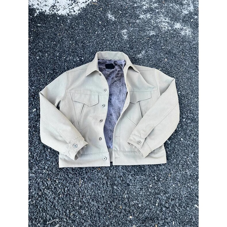 (非揭阳货)水洗帆布加绒军布仿兔毛夹克棉服男 XZ514-2-MY34-P148图片