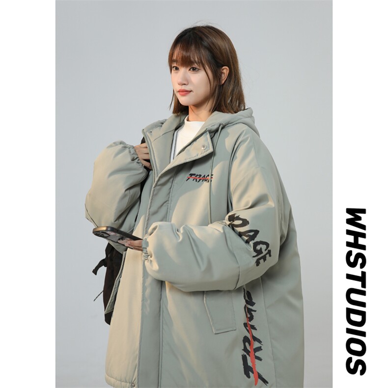 连帽棉衣男女拼接袖字母棉袄棉服冬装外套3360-P70控108,男装棉衣,星座207