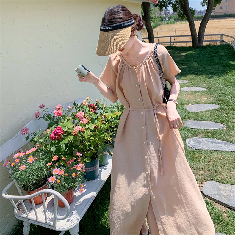 夏季韩版泡泡袖皱褶设计连衣裙5091P135K208,女装连衣裙,维壹