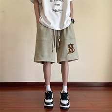 高品质麂皮绒印花短裤潮流宽松休闲五分裤A161-D917-P38，男装休闲裤，电商A161