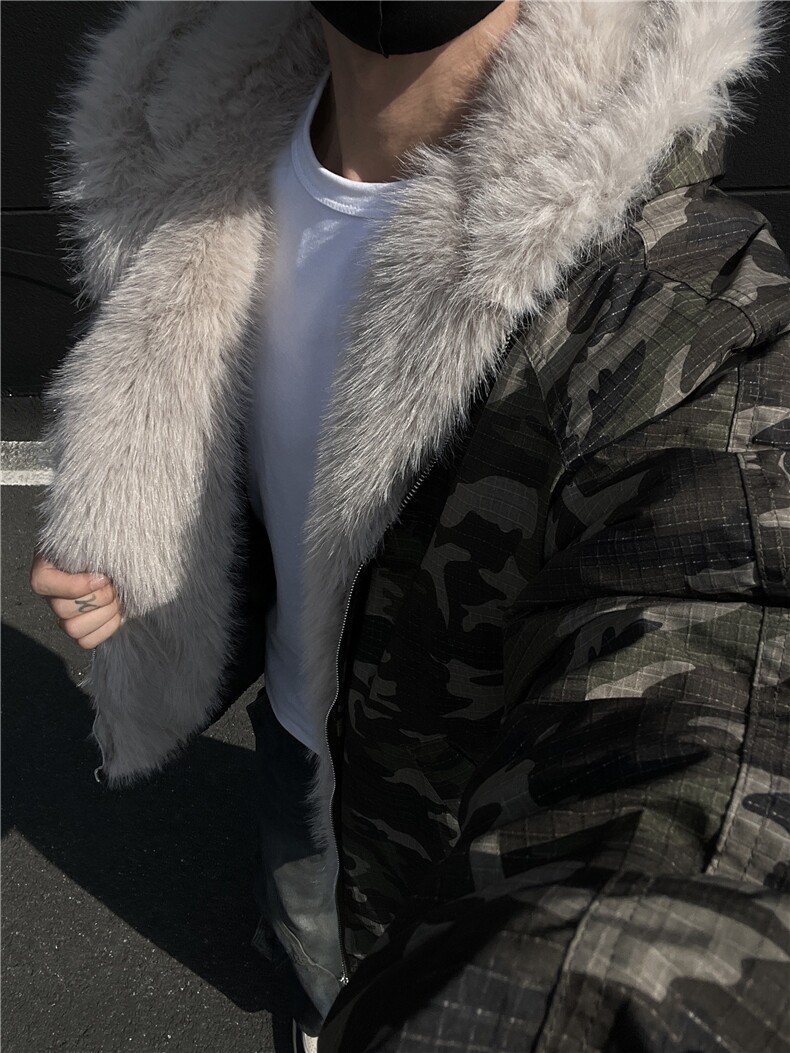 美式迷彩复古毛领棉服外套男连帽座山雕夹克棉服外套2310P115,男装夹克,星座506-1