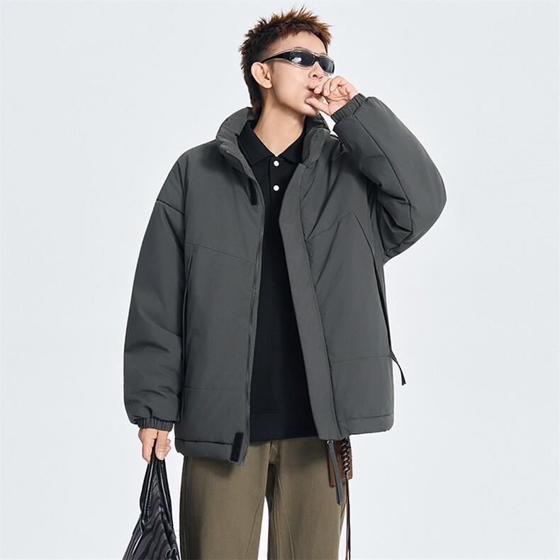 现货美式高街休闲夹克冬季立领纯色三防户外工装加厚棉服外套,男装夹克,电商A486
