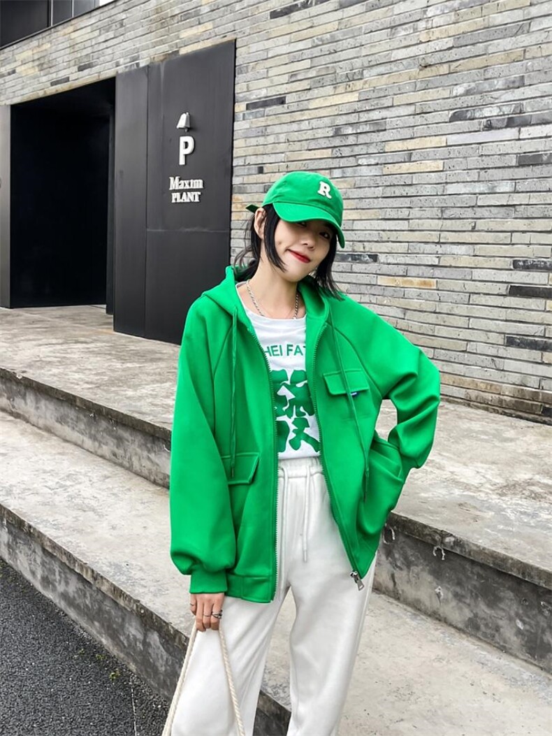 大复合开衫卫衣，女装卫衣/绒衫，百变诱惑(6F)