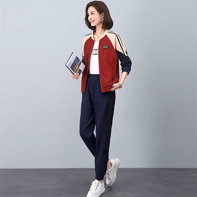 运动装套装女2025新款中老年女装时尚休闲中年妈妈运动服两件套装,女装套装/套裙,涵誉