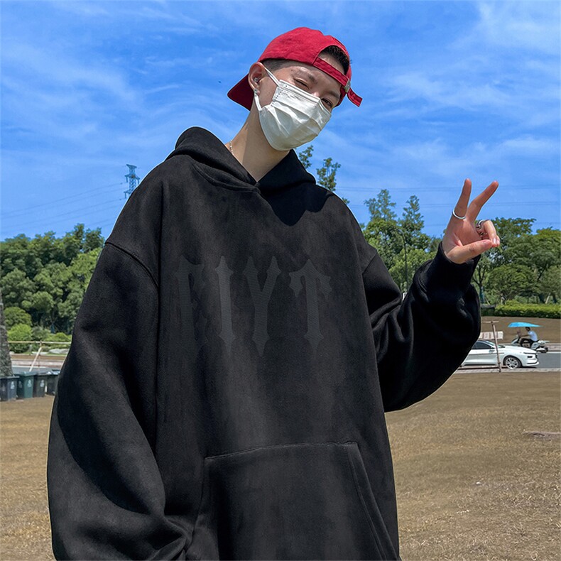 直播品质400克麂皮绒重磅工艺美式德丝网印花卫衣JP202特P50,男装卫衣,电商A486