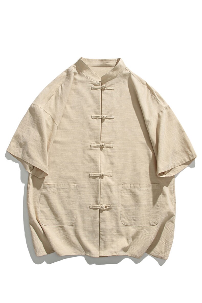 新中式盘扣夏季复古大码休闲男半袖短袖衬衫DC2181-P37【特价】,男装T恤,电商A007