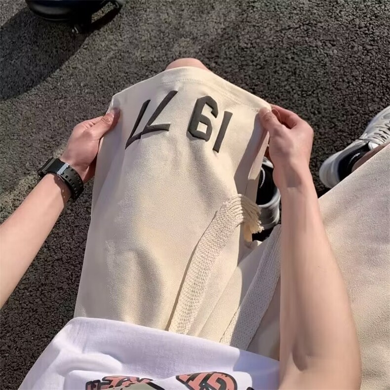 麂皮发泡短裤男潮牌式运动五分裤子1001-1-DK125-P30,男装牛仔裤,星座1001-1