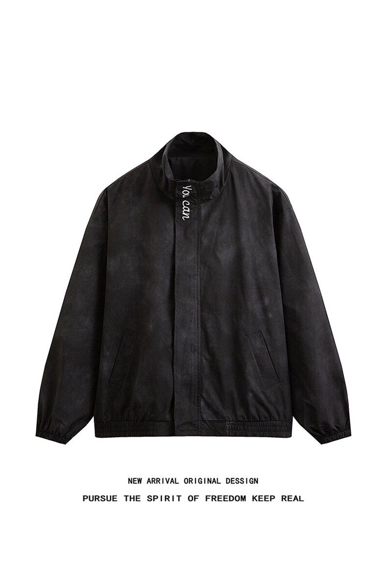 JK211/P65春装新款个性刺绣立领扎染设计潮牌夹克男美式外套,男装夹克,电商基地A050
