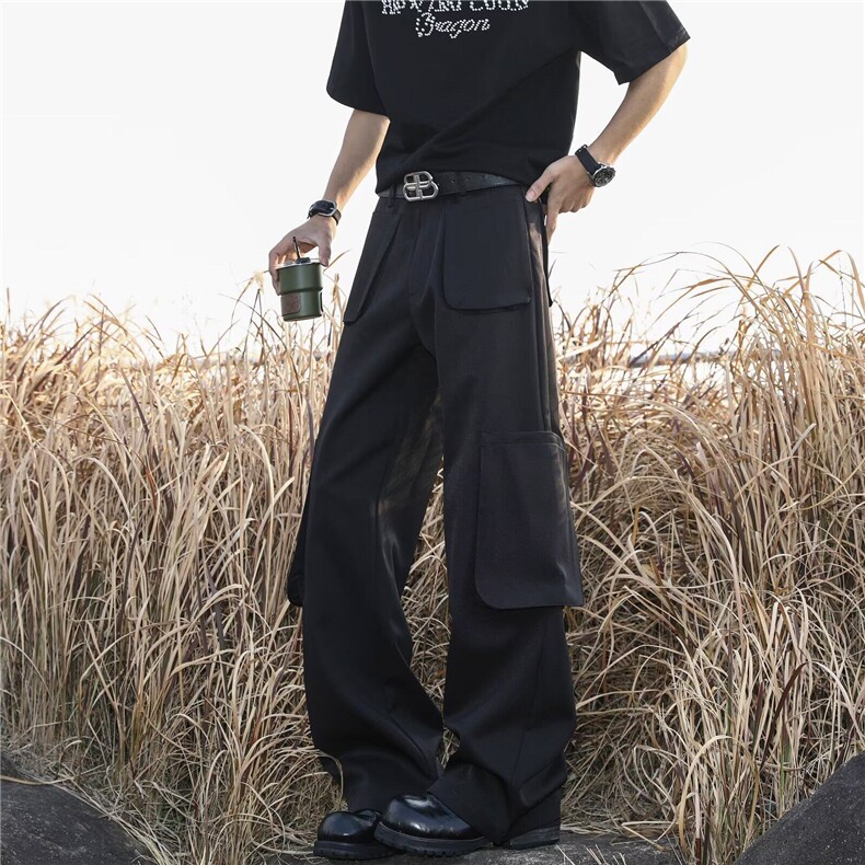 工装西裤男女韩版潮流高街帅气大口袋2025夏季ins长裤K6153-P62,男装休闲裤,星座412-3