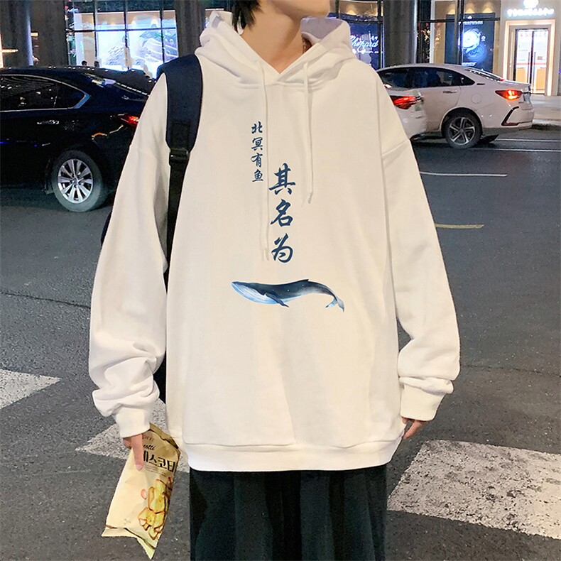 WY2261-P35 纯棉连帽卫衣男大码运动帽衫宽松薄外套男图片
