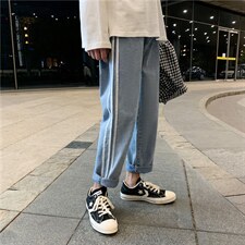 牛仔裤男2026新款宽松直筒港风九分裤子潮牌百搭长裤NZ301-P35图片