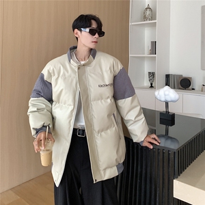 港风毛线衣拼接PU皮棉衣男成分：聚酯纤维MY78756P140控198,男装针织衫/毛衣,星座227-7