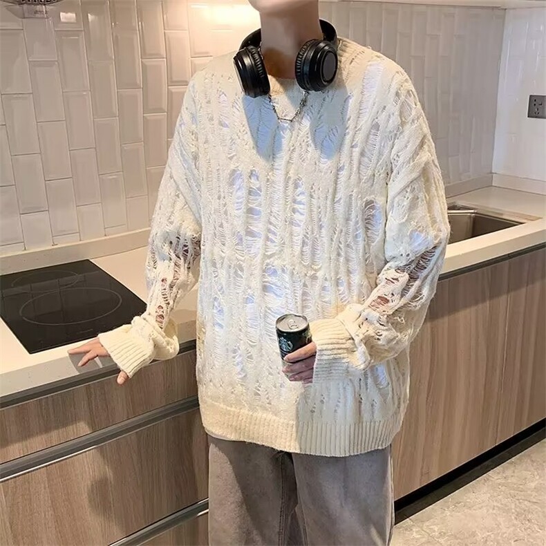 新款镂空宽松薄款针织衫YB6021P45,男装针织衫/毛衣,星座1116-2