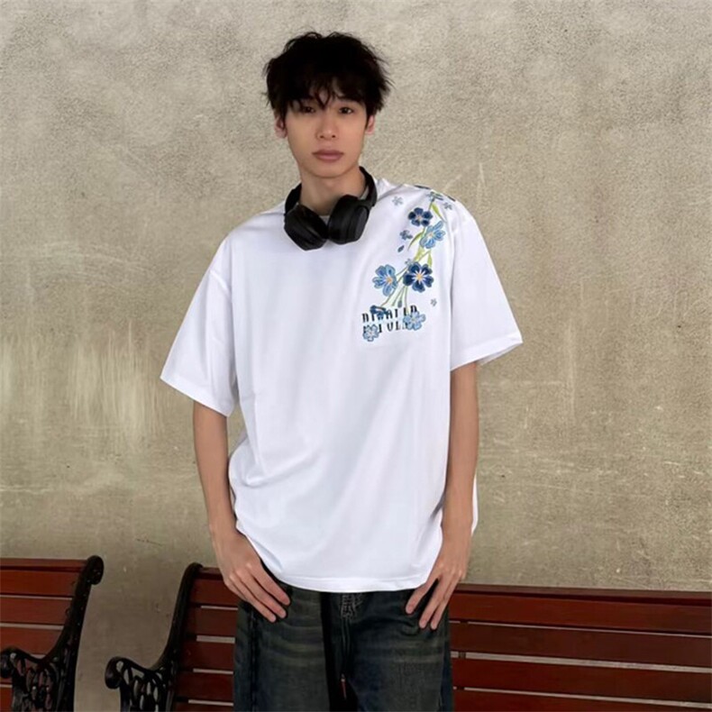 万针全刺绣解构设计260克重磅双纱纯棉高品质美式高街短袖T恤特39图片