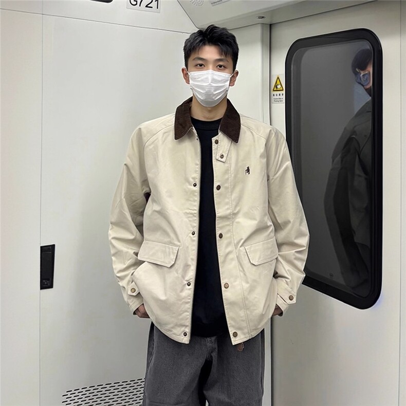 得物二开乳白色底特律工装夹克男款美式复古痞帅外套JK1259-P70,男装夹克,星座1103-3