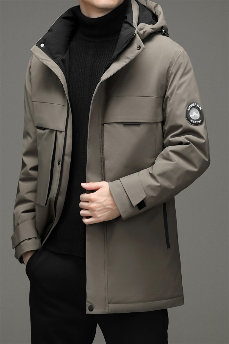 21冬季新款羽绒服男士中长款连帽宽松休闲羽绒外套SNDAF3313-P285,男装羽绒服,电商B212（原钱塘6029）