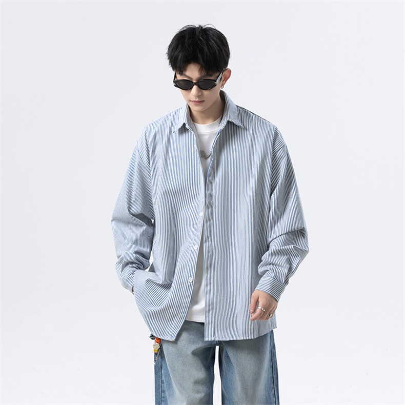 条纹长袖衬衫男 xh102-特p：40图片