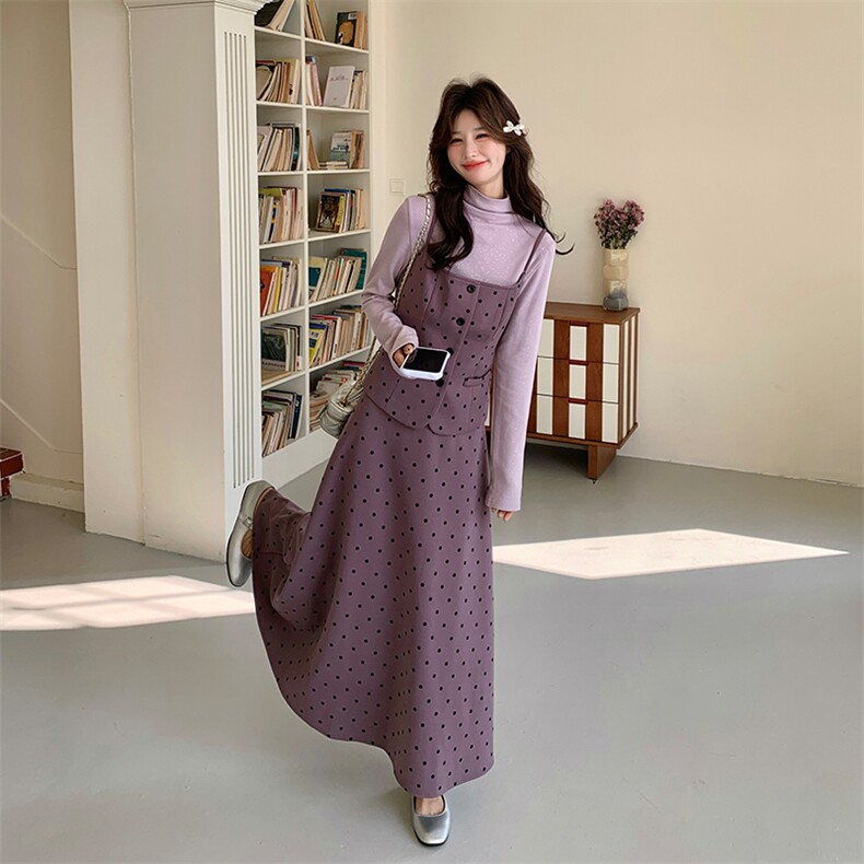 新款紫色波点三件套2C007-2605-P215-K348,女装套装/套裙,2C007