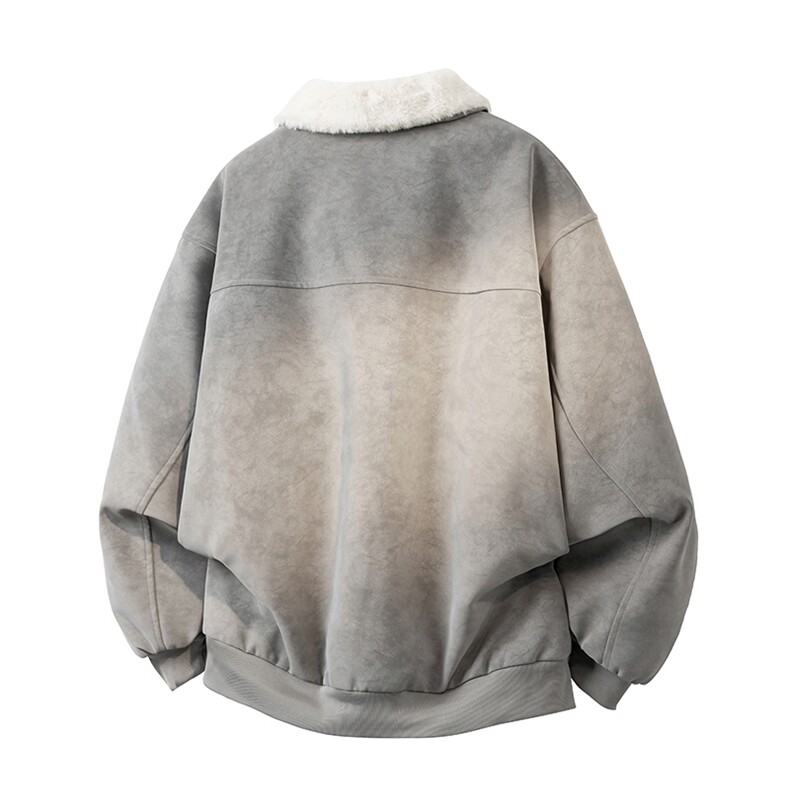 现货冬季美拉德毛领雾面PU皮棉服加绒加厚保暖百搭设计款情侣棉衣,男装棉衣,电商A443