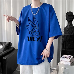 HT73179-P22 华夫格t恤男短袖男大码五分袖  短句风图片