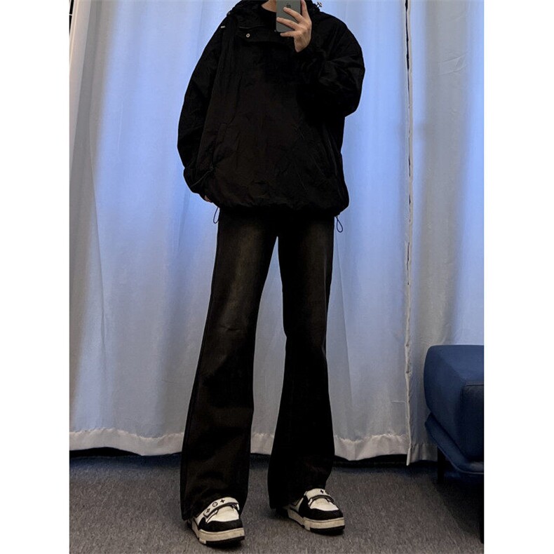 美式hiphop牛仔裤修身直筒微喇叭裤加绒-P65,男装牛仔裤,星座310A-4