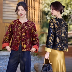 9759时尚复古新中式盘扣外套,女装9759时尚复古新中式盘扣外套,女装短外套,罗得堡,罗得堡