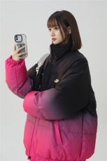 XZ230-1MY58中性风宽松简约扎染渐变休闲连帽机车面包服P128控158，男装棉衣，星座230-1