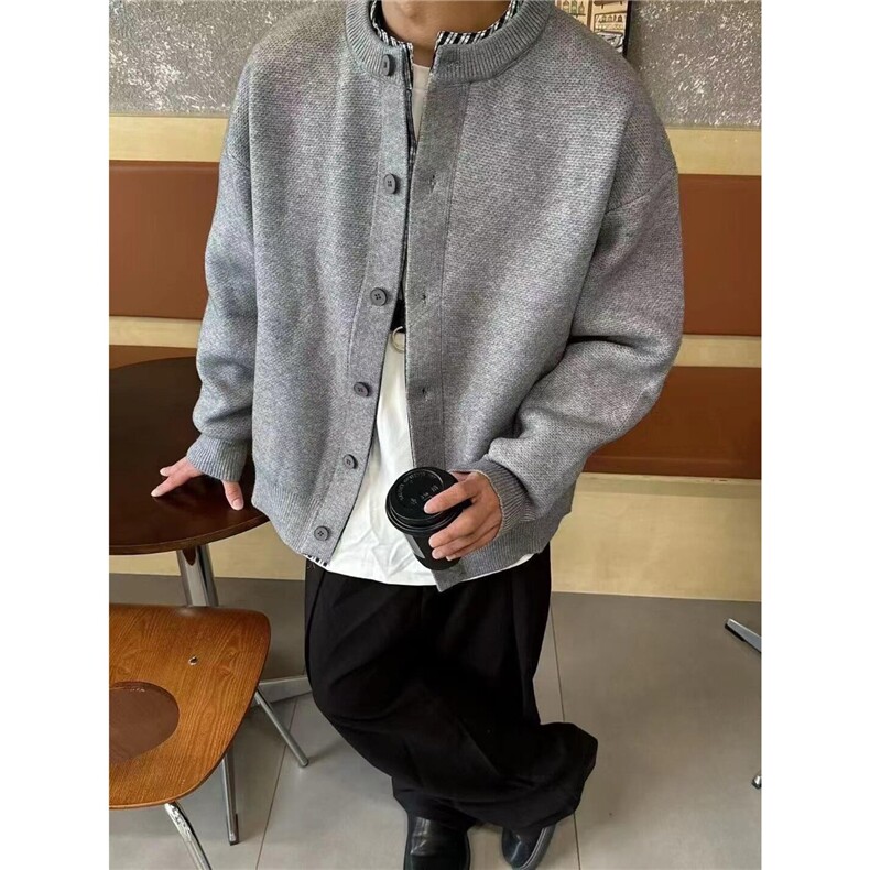 高质量包芯线格子拼接毛衣外套MYY11,男装针织衫/毛衣,星座516A