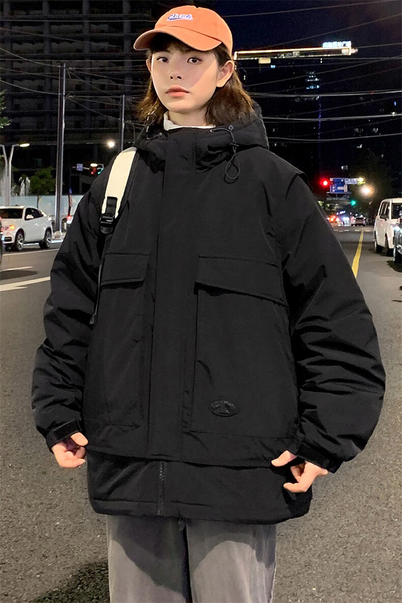 冬上新加棉加厚棉服中性百搭连帽棉衣外套男女8318-P130控价178,男装棉衣,电商A441-1