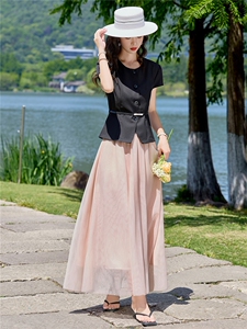现货2026夏季新款时尚洋气潮流宽松遮肉显瘦两件套裙套装女图片