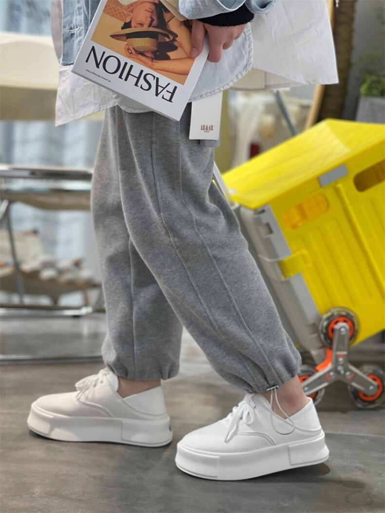 欧洲站帆布系带底帮厚底松糕坡跟休闲板鞋，其它，她他麦