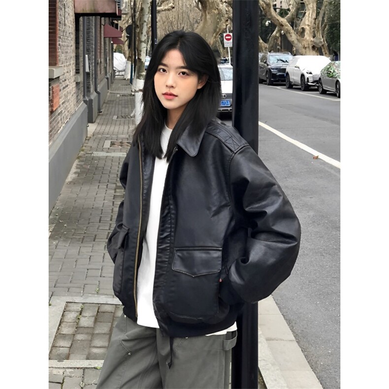 网图现货春季皮衣飞行员外套1209-1-JK19-P90主推可谈，男装皮衣，星座1209-1