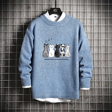 M19100-P45加绒款-P65加厚加绒毛衣男大码毛线衣男针织衫男线衫，男装针织衫/毛衣，电商A040A