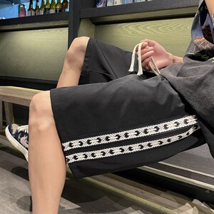 百搭针织拼接潮流运动风冰丝五分短裤  DK523-特批21图片