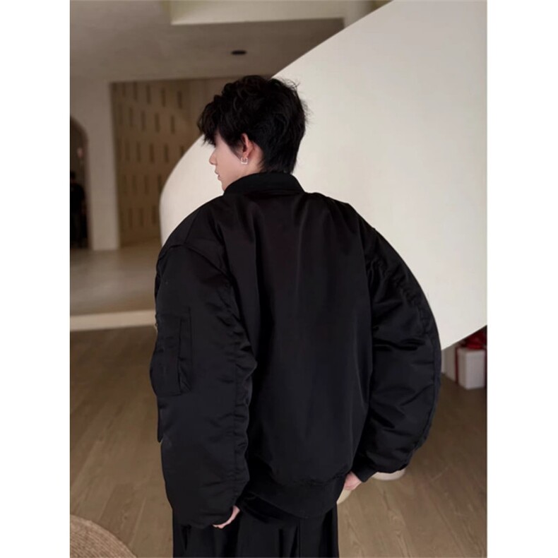 紫红色棉服男女高级感双面穿飞行夹克立领丝绒棒球服bomber外套潮,男装夹克,星座1210-1