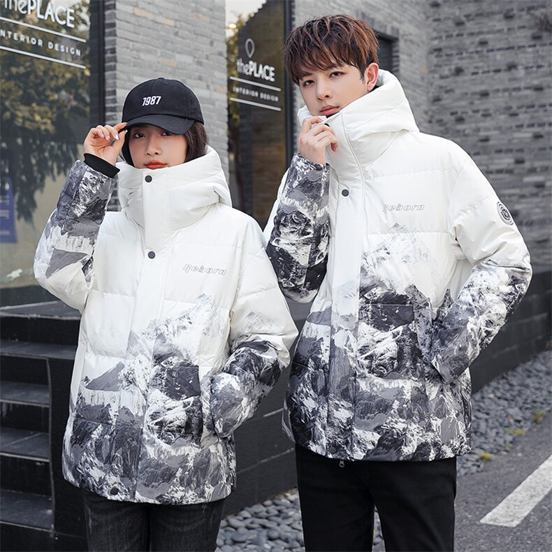 连帽雪山渐变色情侣学生白鸭绒羽绒服男任何款式价格直降,男装羽绒服,星座301D-5(原星座1415）
