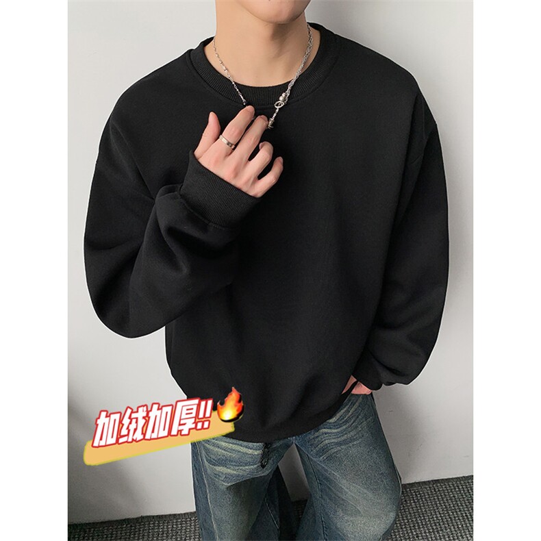 圆领加绒奥粒绒拼接500克结构板卫衣撞色短宽外套潮 RH5301JR-P46图片